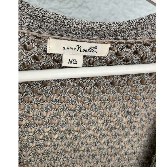 Simply Noelle Beige/Grey Knit Clasp Front Cardigan L/XL - Picture 5 of 10